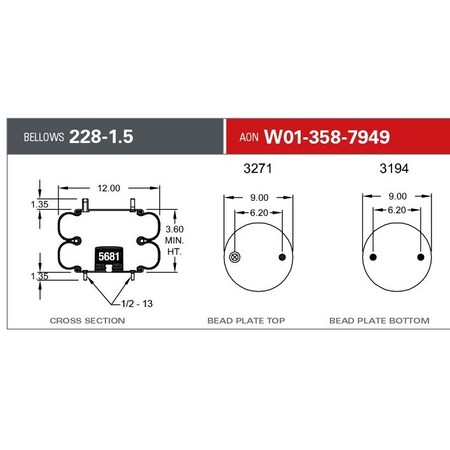 Firestone 228C1.5 CB 3/4CF ST2ST, W013587949 W013587949